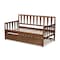 Baxton Studio Midori Walnut Wood Twin Size Daybed with Roll-Out Trundle Bed 168-10834-10835 - alternate 9